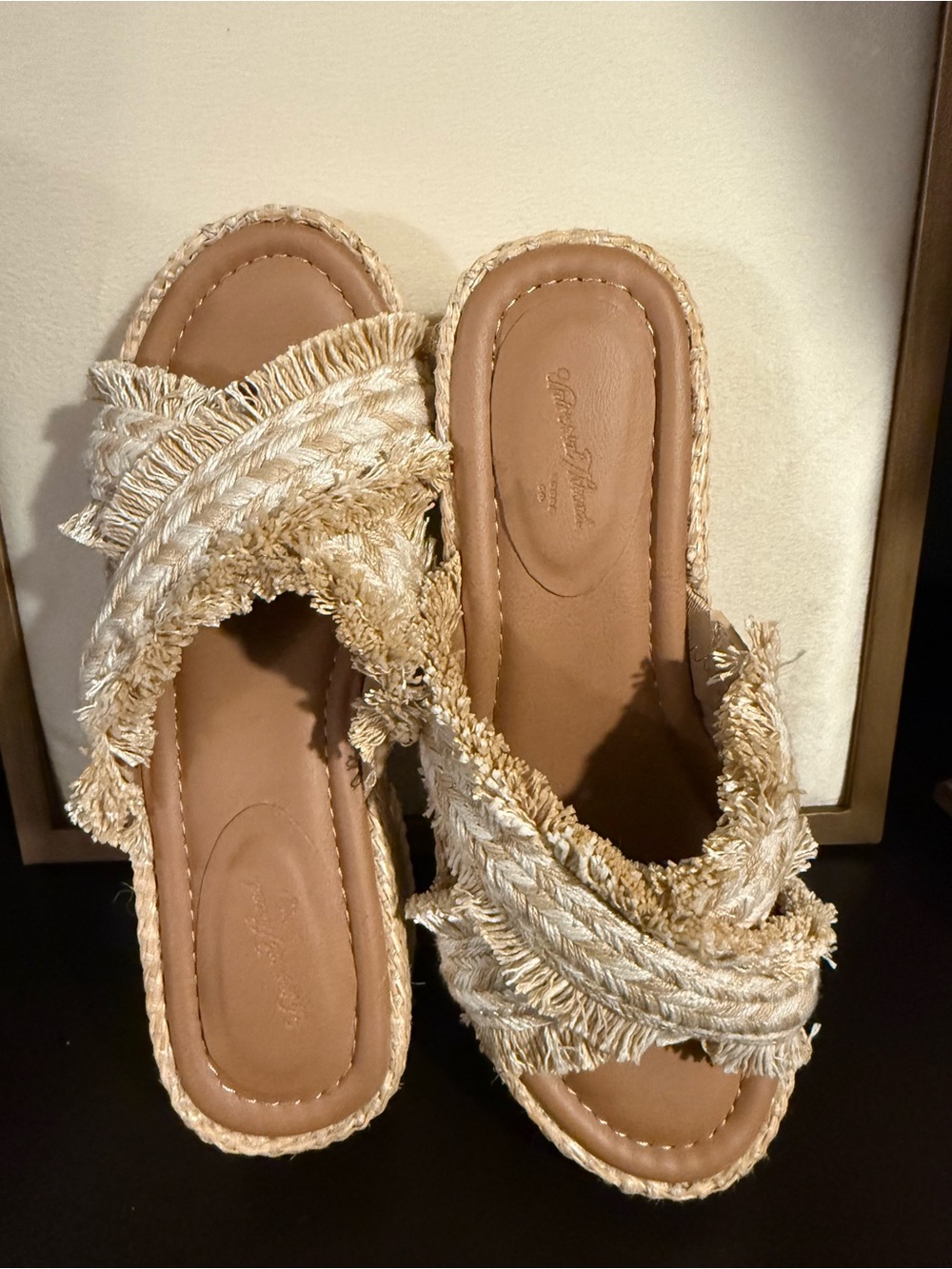 Lucky Brand Neutral Tan Espadrille Slide